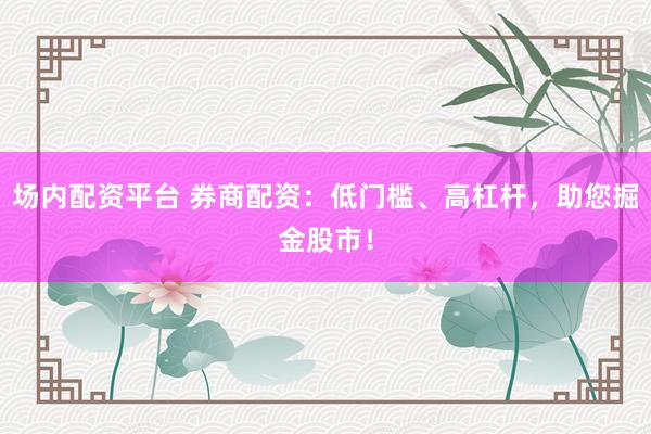 场内配资平台 券商配资：低门槛、高杠杆，助您掘金股市！