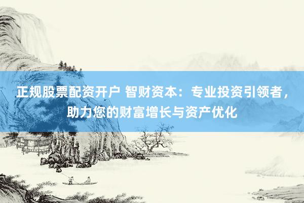 正规股票配资开户 智财资本：专业投资引领者，助力您的财富增长与资产优化
