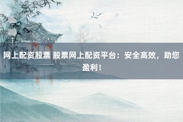 网上配资股票 股票网上配资平台：安全高效，助您盈利！