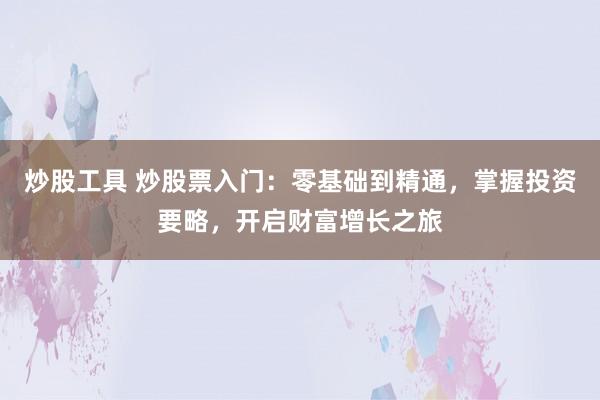 炒股工具 炒股票入门：零基础到精通，掌握投资要略，开启财富增长之旅