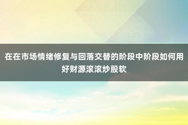 在在市场情绪修复与回落交替的阶段中阶段如何用好财源滚滚炒股软