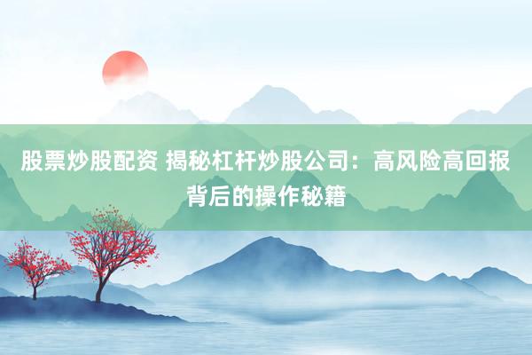 股票炒股配资 揭秘杠杆炒股公司:高风险高回报背后的操作秘籍
