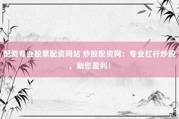配资专业股票配资网站 炒股配资网：专业杠杆炒股，助您盈利！