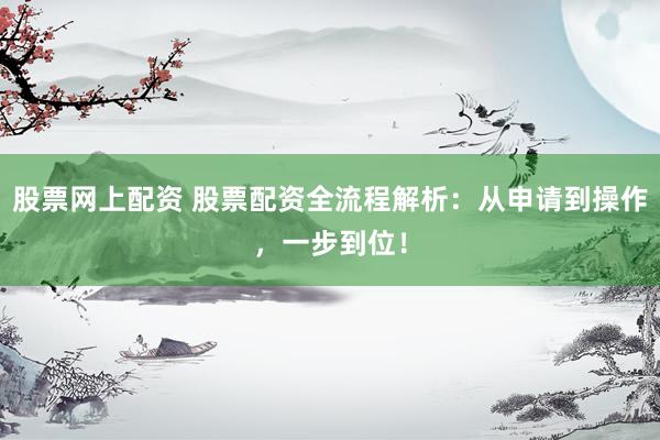 股票网上配资 股票配资全流程解析：从申请到操作，一步到位！